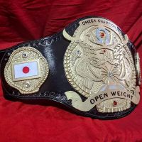 Customized Omega Champions championship wrestling belt